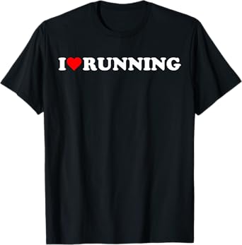 I heart Running I love Running Hobby Theme Lover T-Shirt