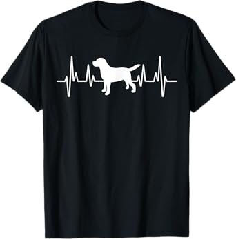 Black Yellow Chocolate Lab Heartbeat Valentine's Labrador T-Shirt