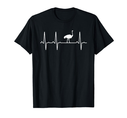 Ostrich Heartbeat Gift For Men Women Flightless bird Lover T-Shirt
