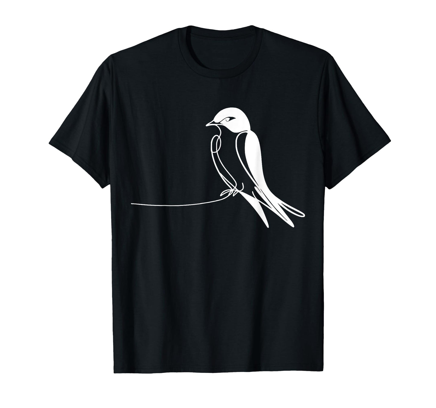 Line Art Bird & Ornithologist Purple Martin T-Shirt