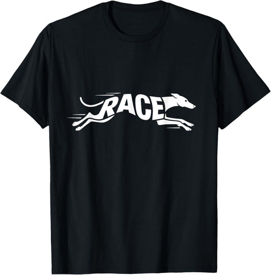 Race Greyhound Word Art - Running, Track & Dog Speed Design T-Shirt