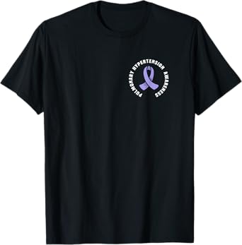 Pulmonary Hypertension Awareness Pocket Periwinkle Ribbon T-Shirt