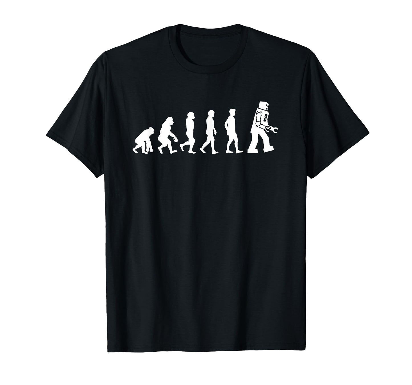 Funny Tees - Ape, Monkey, Man to Robot Evolution T-Shirt T-Shirt
