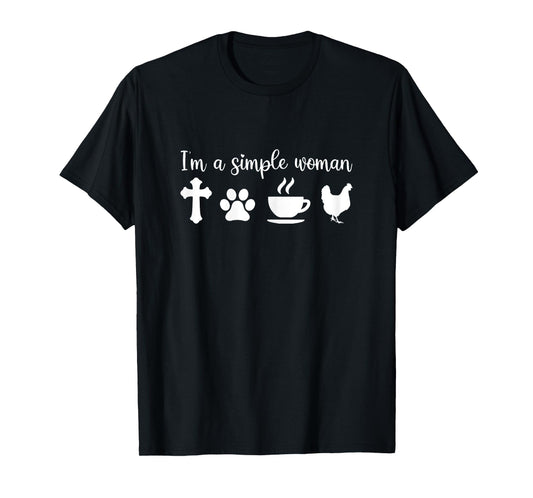 I'm a Simple Woman Jesus Dog Coffee Chicken Mothers Day T-Shirt