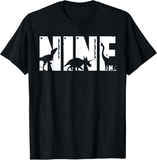9 Years Old Birthday Boy Dinosaur T-Rex Gift, 9th BDay T-Shirt