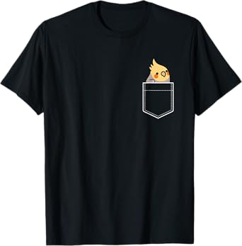 Cute Cockatiel Funny Pocket Parrot Lover T-Shirt