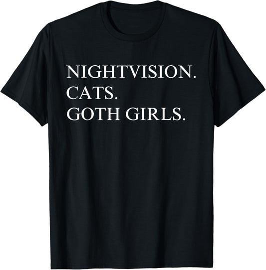 Nightvision Cats Goth Girls T-Shirt