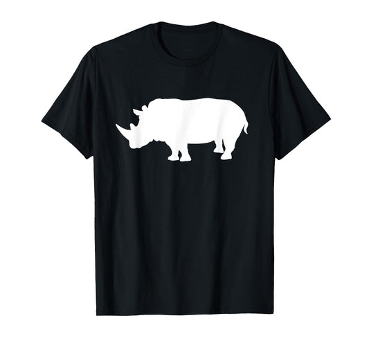 Rhino Shirt White Print - Rhino T Shirt T-Shirt