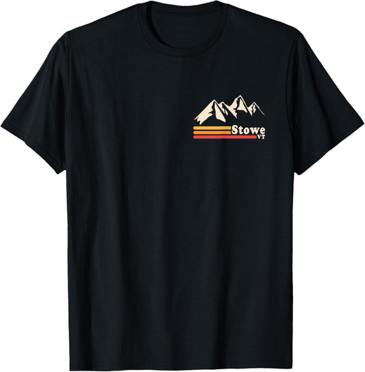 Retro Stowe Vermont VT Mountains Ski T-Shirt