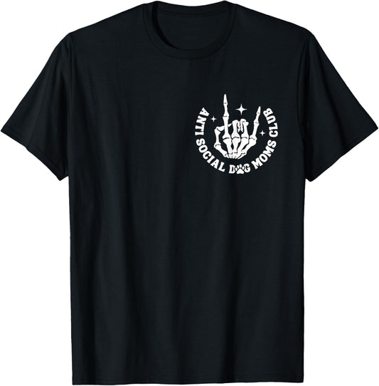 Anti Social Dog Moms Club Groovy Funny Dog Mom Life T-Shirt
