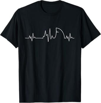 Shark Heartbeat EKG Funny Fish Fin Pulse Ocean Animal Lovers T-Shirt