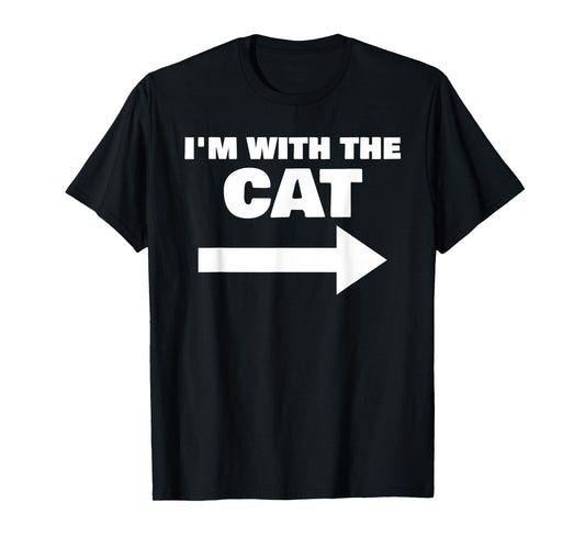 I'm With The Cat Funny Matching Halloween Couple Costume T-Shirt