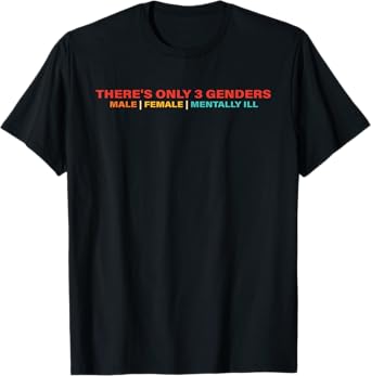 There's Only 3 Genders Male Female Mentally Ill T-Shirt