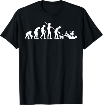 Irreverent Tees Evolution of Man with Cats Unisex-Adult Black Cartoon T-Shirt