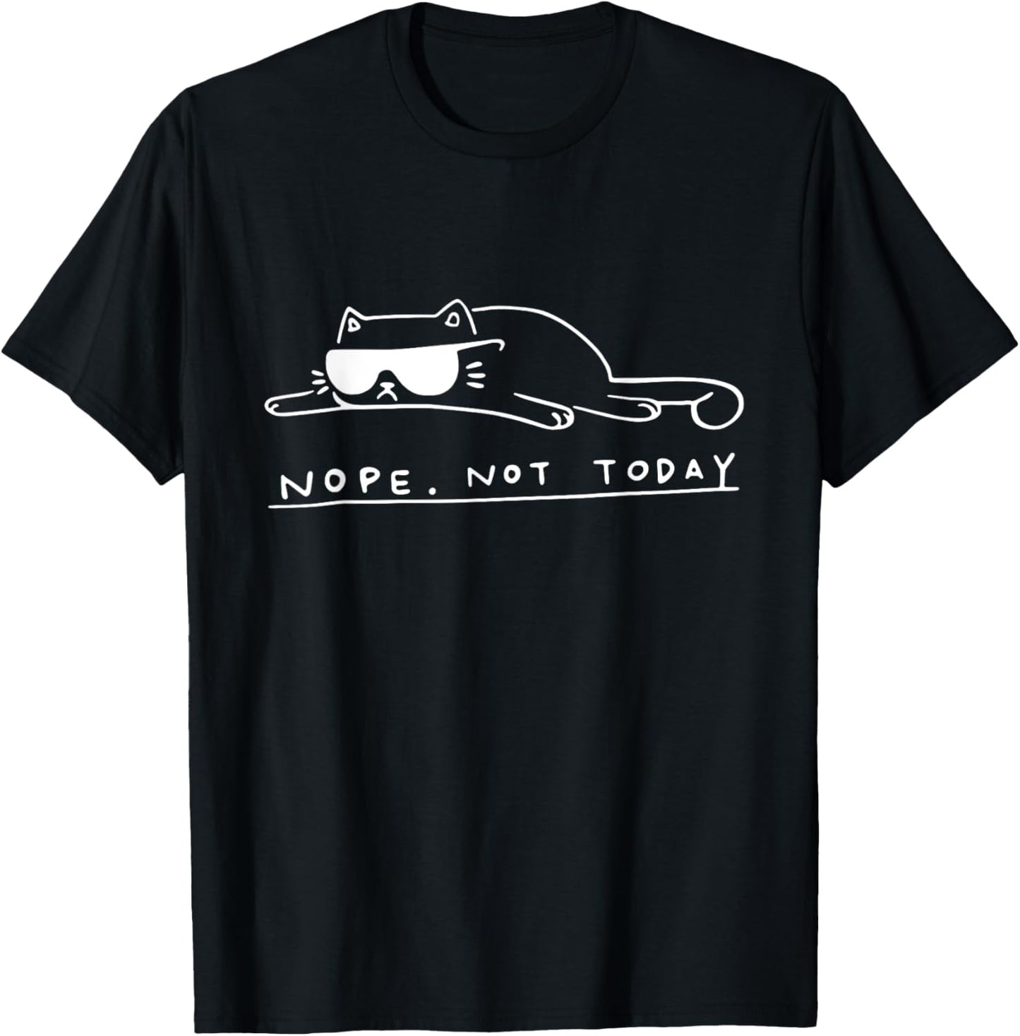 Funny Cat Cat Nope Not Today T-Shirt - Unisex-Kids, Black, S