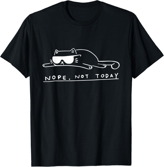 Funny Cat Cat Nope Not Today T-Shirt - Unisex-Kids, Black, S