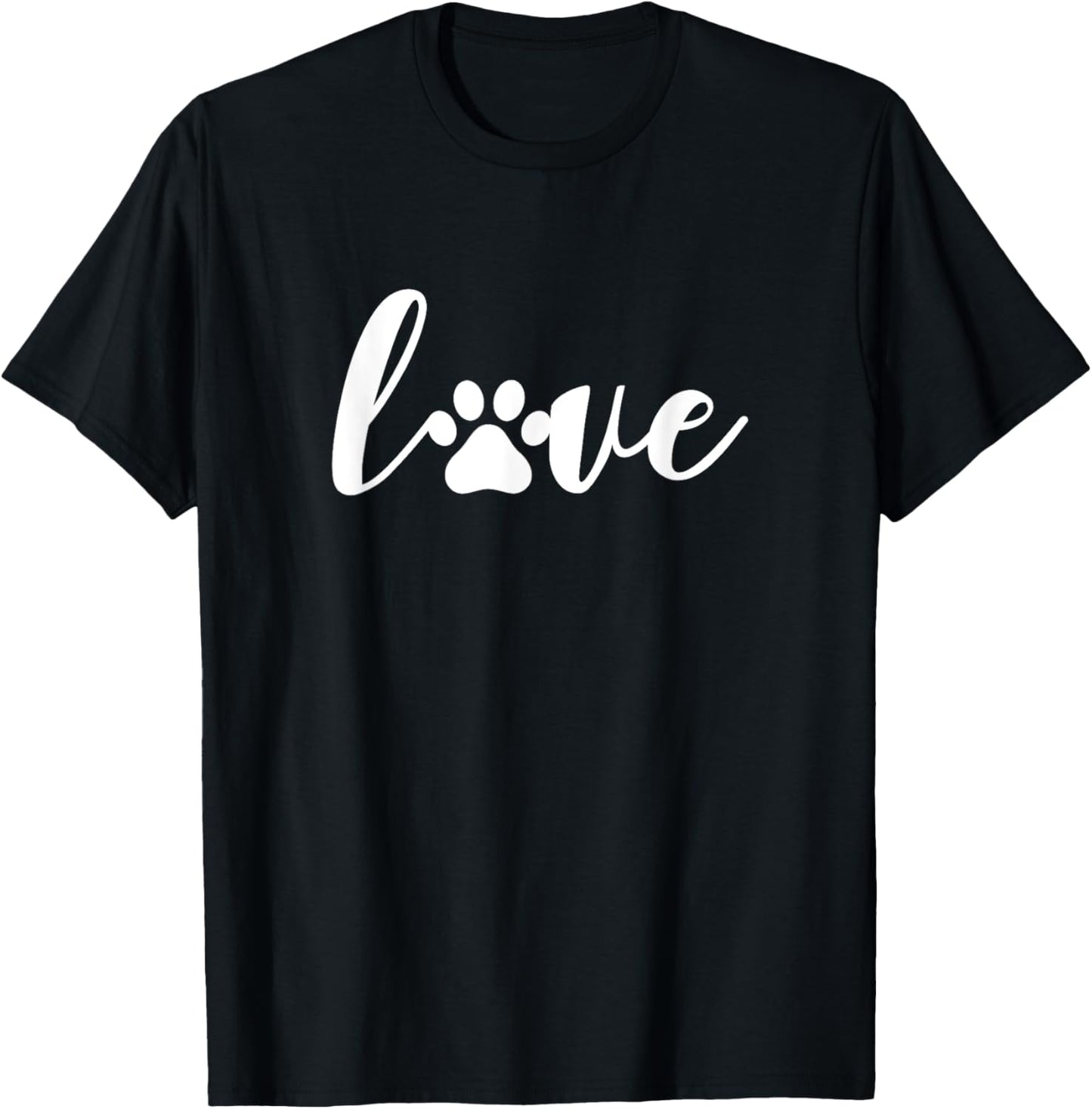 Paw Print Love Heart Funny Cool Dog Cat Mom Pet Animal Lover T-Shirt