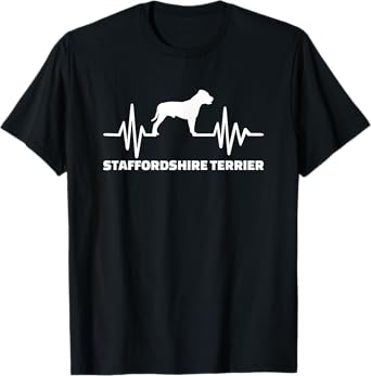 Staffordshire Bull Terrier heartbeat T-Shirt