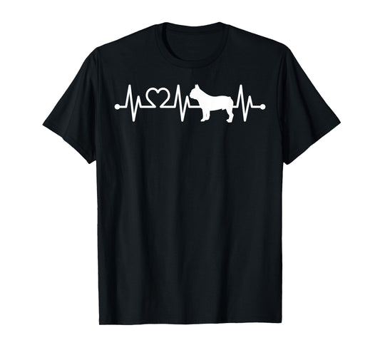 Heartbeat French bulldog Pulse ECG Bouledogue T-Shirt