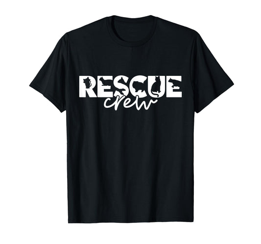 Cat Rescue Crew Shirt Kitten Lovers Adoption Foster Pet Team Men Women Girls Kids T-Shirt