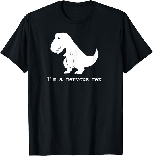 Funny Mental Health Awareness Trex Dinosaur with Anxiety T-Shirt