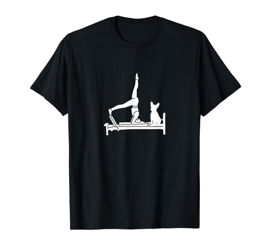 Funny Reformer Pilates with French Bulldog Men Women T-Shirt
