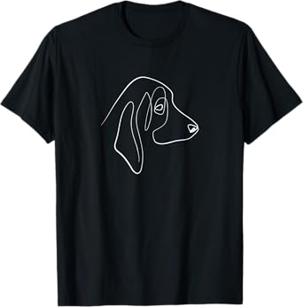 Dog Line Art Aesthetic Oneline One-Line Basset Hound T-Shirt