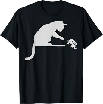 Cat Ladies For Kamala Kitty Knocking Republican Off Table T-Shirt