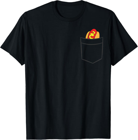 Hotdog In The Pocket Fast Food Funny Pocket Hot Dog T-Shirt