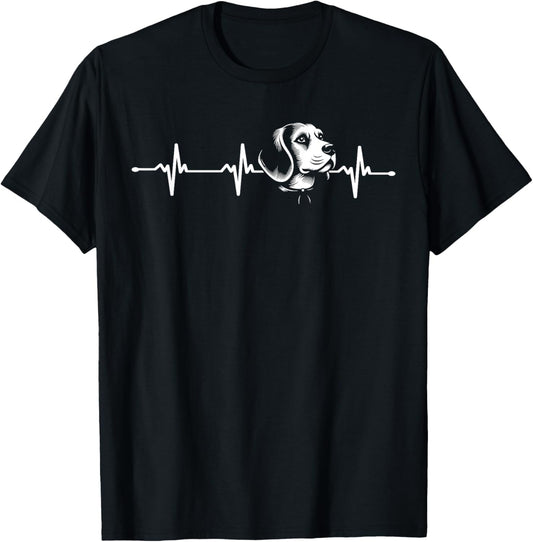 Beagle Heartbeat Line Beagle Dog Lover Heartbeat T-Shirt