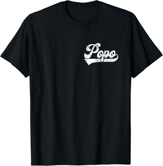 Mens Popo Vintage Retro Father's Day for Papa Grandpa T-Shirt