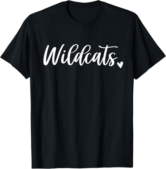 Wildcats Cute Heart Sports Teams Women T-Shirt