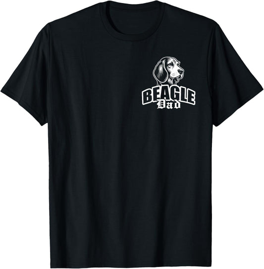 Beagle Dad with Cute Dog Head on Chest T-Shirt