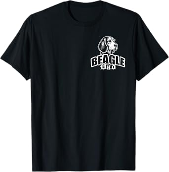 Beagle Dad with Cute Dog Head on Chest T-Shirt for Men Kids