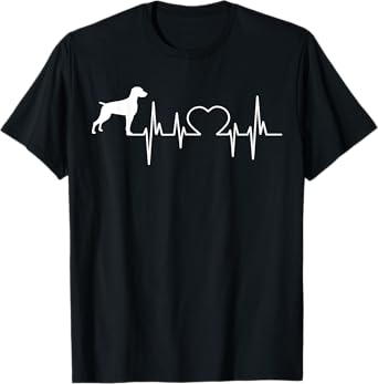 Weimaraner Dog Heartbeat Men Women Kids T-Shirt