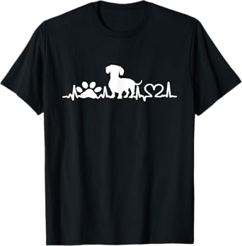 Dachshund Dog Owner Heartbeat - Pet Trainer Animal Lover Men Women Girls Kids T-Shirt