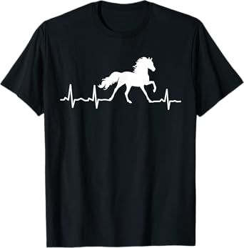 Horse Heartbeat T-Shirt For Horse Riding Lovers