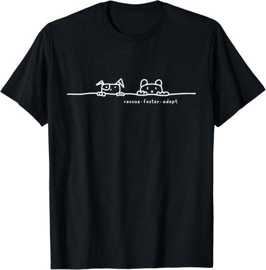 Rescue Foster Adopt Cats and Dogs Art T-Shirt