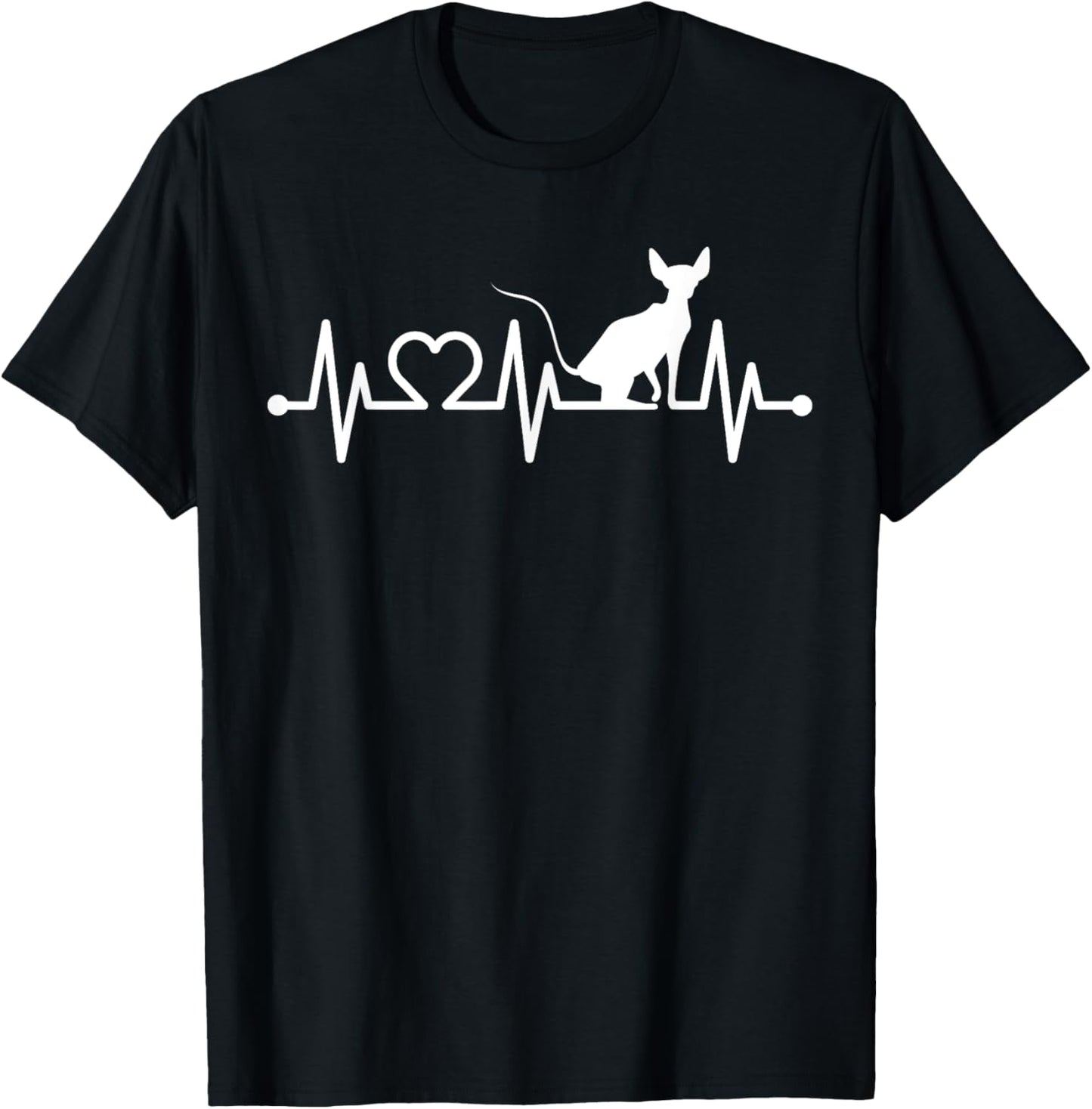 ECG Heartbeat Pulse Heart Sphynx for Sphinx Cat Owners T-Shirt