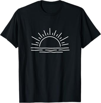 Sunrise Sea Casual Summer Vacation Men Women Cool Sunshine T-Shirt