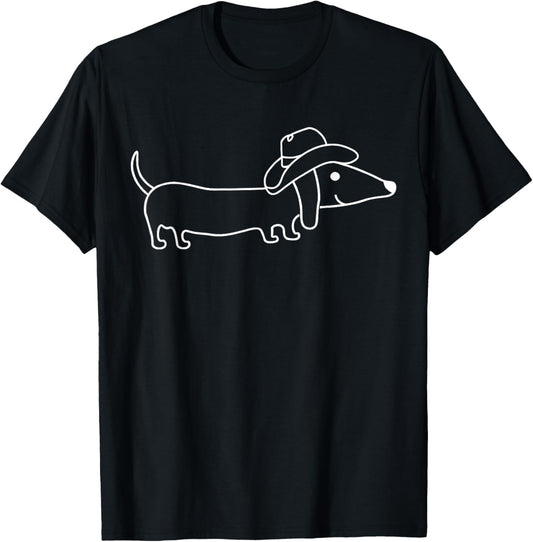 Cute Cowboy Dachshund Western Doxie Cowboy Hat Pet Lover T-Shirt