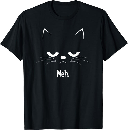 Sarcastic Funny Angry Cat MEH Halloween Costume T-Shirt