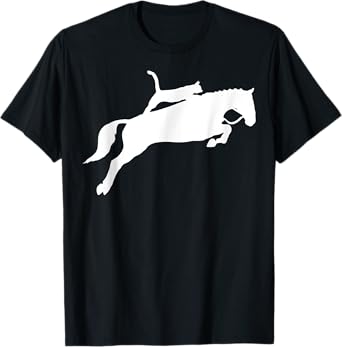 Horseback Riding Cat Funny Cat Horse Gift Men Women T-Shirt