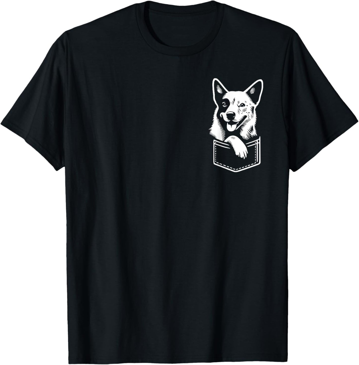 Peeking Australian Cattle Dog Graphic Design T-Shirt
