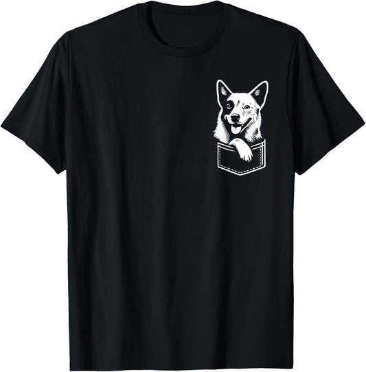 Peeking Australian Cattle Dog Graphic Design T-Shirt