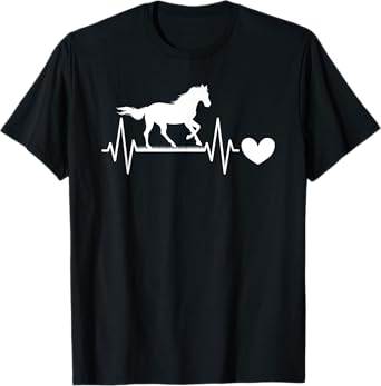 Cute Horse Lover Horseback Riding Heartbeat Horse T-Shirt