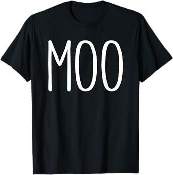 Moo Shirt Funny Adult Men Women Cow Goes Moo Costume T-Shirt