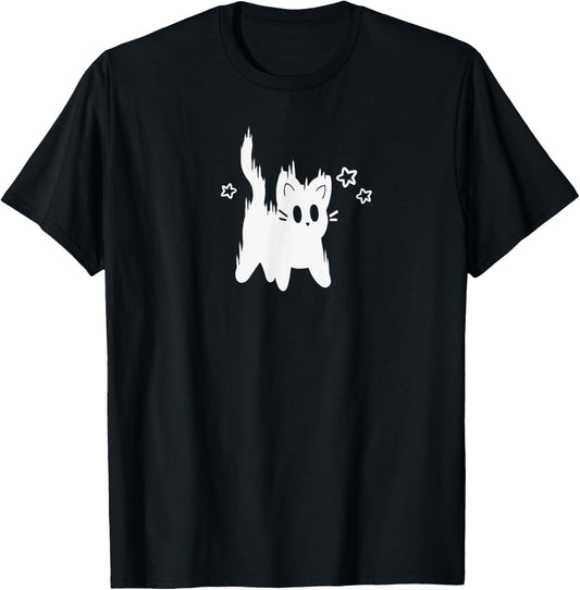 Y2K 90s Cute Scary Tomcat Cat is Scared under Starry T-Shirt