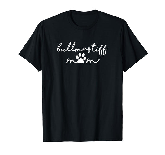 Bullmastiff Mom Bulldog Mixed Dog Mama Pawprint for Human T-Shirt