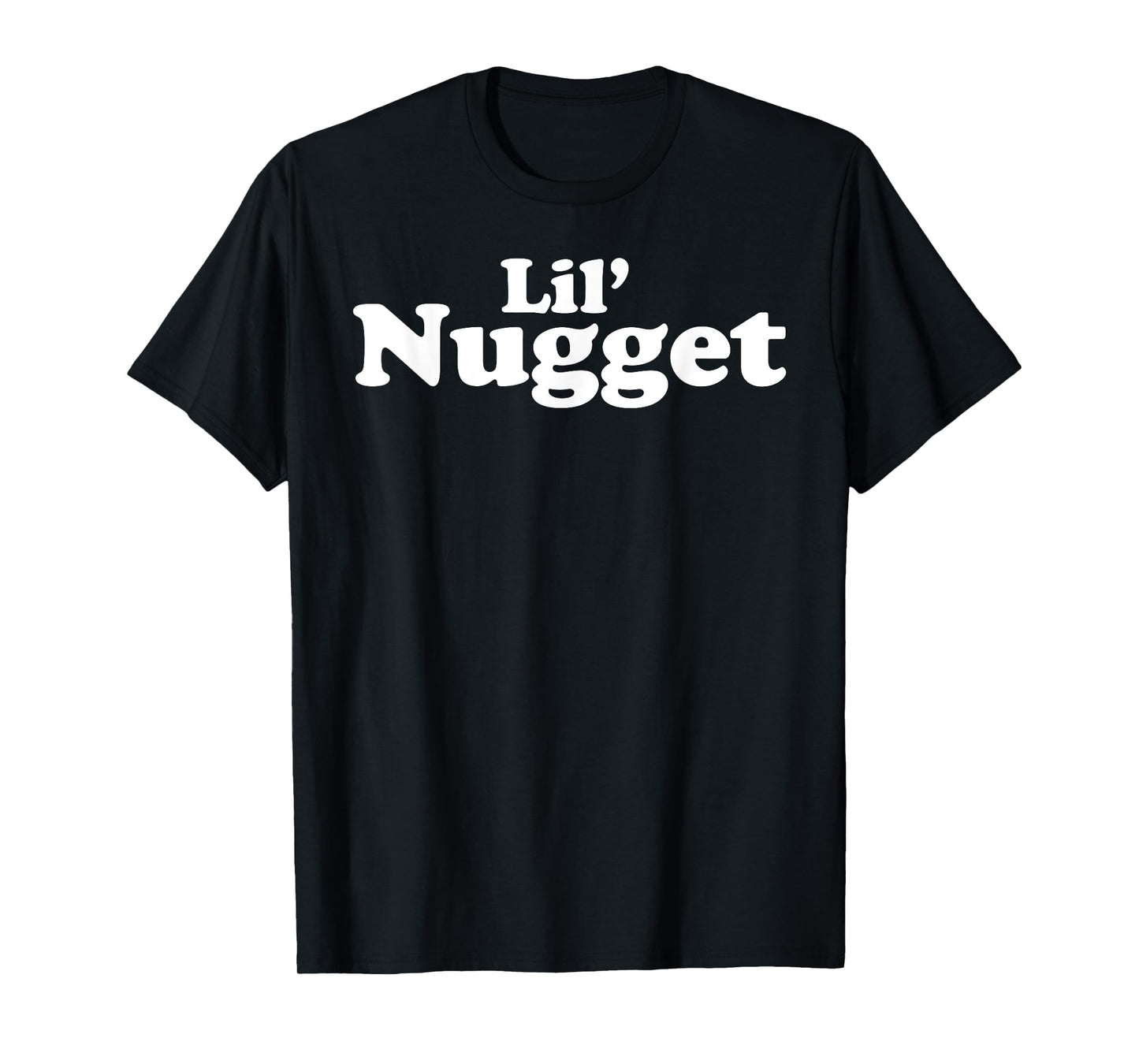 Miftees Chicken Nugget Tees Lil' Nugget T-Shirt Black Unisex-Adults Small Classic Fit Letter Print